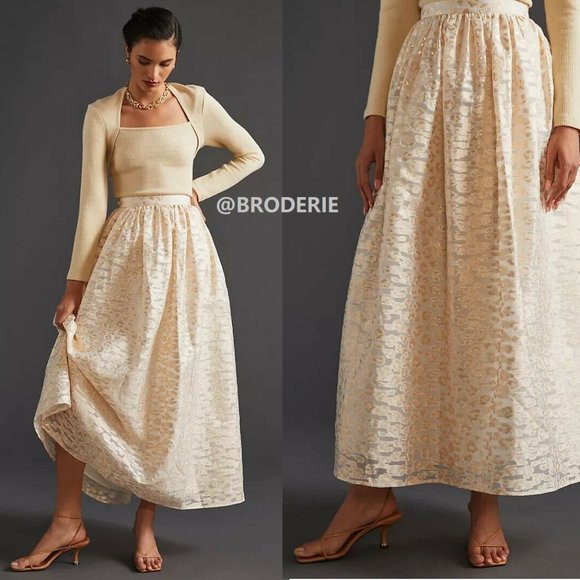 Anthropologie Burnout Shimmer Maxi Skirt XL new with tag - Picture 1 of 9